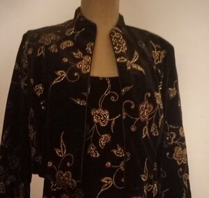 R&K Evening Two-Piece Crop Jacket & Tank Set